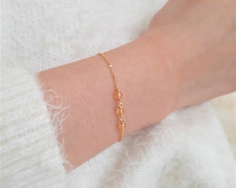 Golden Citrine Bracelet, November Birthstone /Handmade Jewelry/ Birthstone Bracelet, Gemstone Bracelet, Dainty Bracelet, Gold Chain Bracelet