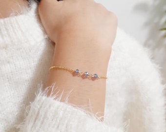 Genuine Tanzanite Bracelet, December Birthstone / Handmade Jewelry / Gemstone Bracelet, Birthstone Bracelet, Dainty Bracelet, Summer Jewelry