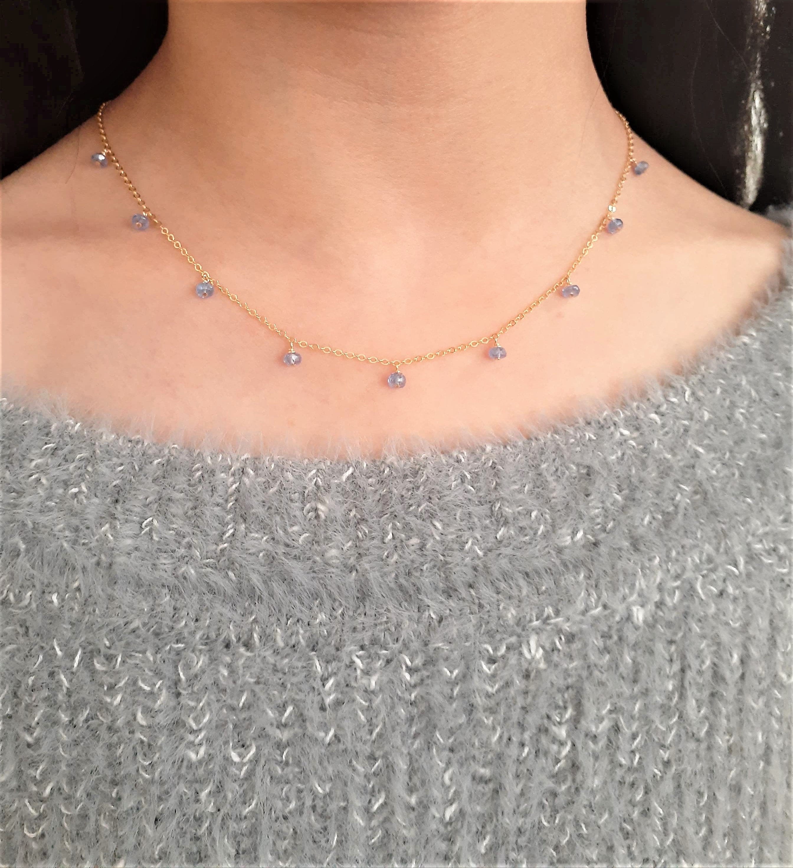 Tanzanite Necklace, December Birthstone / Handmade Jewelry
