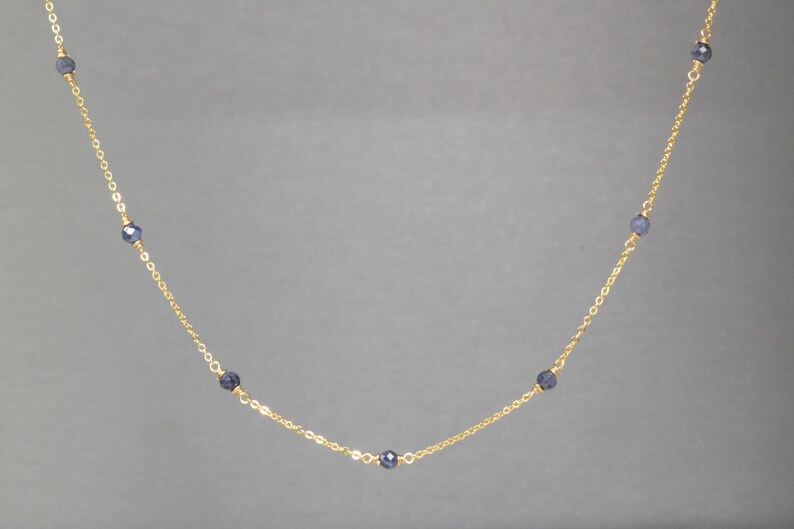 Genuine Blue Sapphire Necklace • September Birthstone • Handmade Jewelry • Necklaces for Women • Dainty Gold Necklace • Gemstone Necklace • Boho Necklace