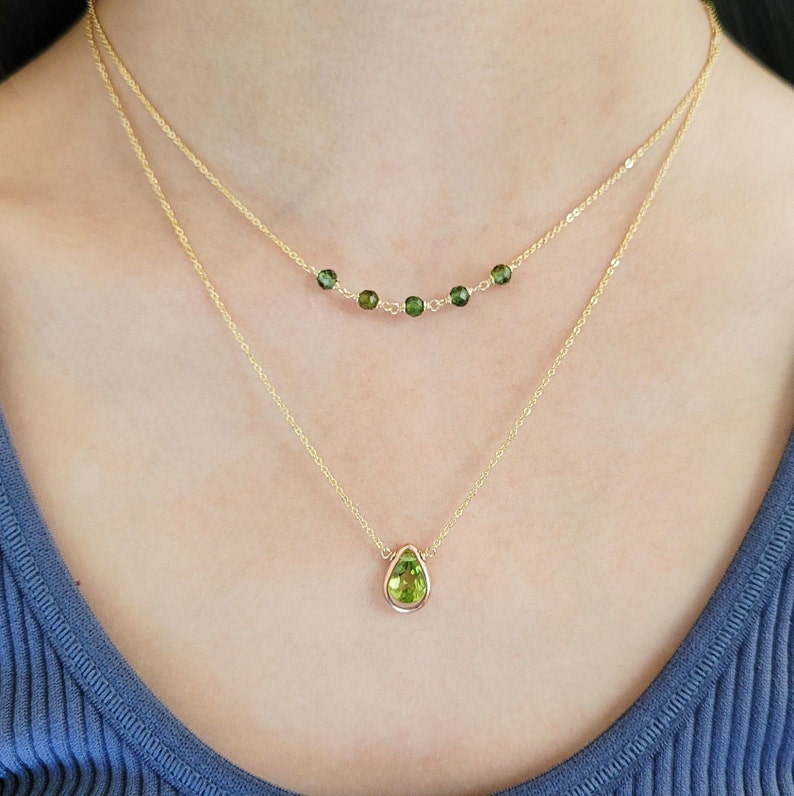 Genuine Peridot Necklace • August Birthstone • Handmade Jewelry • Peridot Necklace Gold • Silver Necklace • Necklaces for Women• Dainty Necklace • Minimalist Necklace