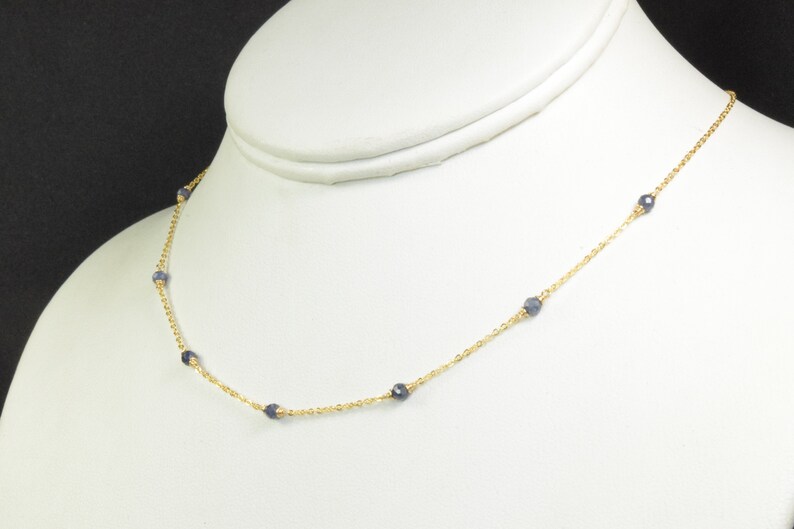 Genuine Blue Sapphire Necklace • September Birthstone • Handmade Jewelry • Necklaces for Women • Dainty Gold Necklace • Gemstone Necklace • Boho Necklace