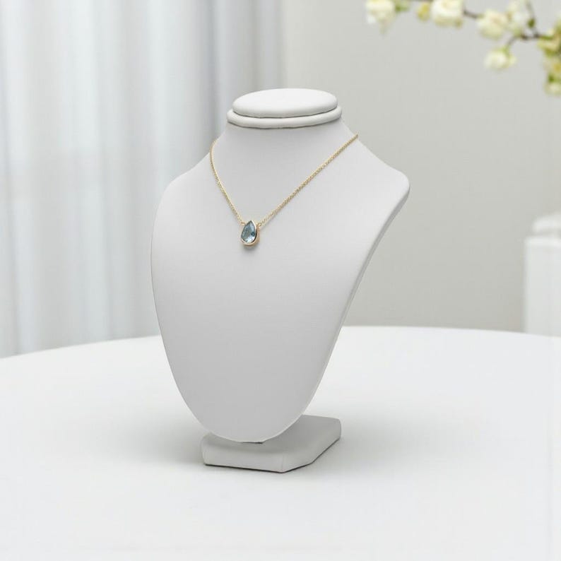 Blue Topaz Necklace, December Birthstone / Handmade Jewelry / Necklaces for Women, Simple Gold Necklace, Gemstone Necklace, Dainty Necklace
