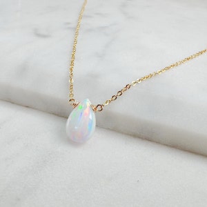 Black Opal Necklace, October Birthstone / Handmade Jewelry / Opal Necklace, Necklaces for Women, Birthstone Necklace, Gemstone Necklace image 5