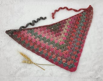 Crochet head scarf, crochet bandana, cottagecore kerchief