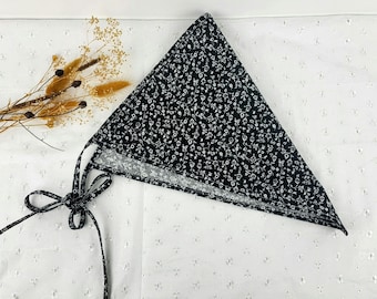 Floral Kerchief: headscarf with ties, Cottagecore bandana