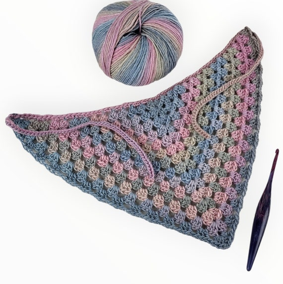 Crochet head scarf, triangle bandana, festival kerchief, cottagecore bandanna, beautiful hair scarf, gift for self