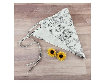 Cottagecore Kerchief, floral bandana, garden head scarf