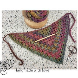 Crochet Head Scarf, Triangle Bandana, cottagecore Kerchief, alopecia hair loss covering