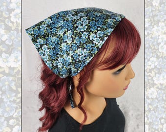 Floral hair kerchief, cottagecore bandana, alopecia head scarf