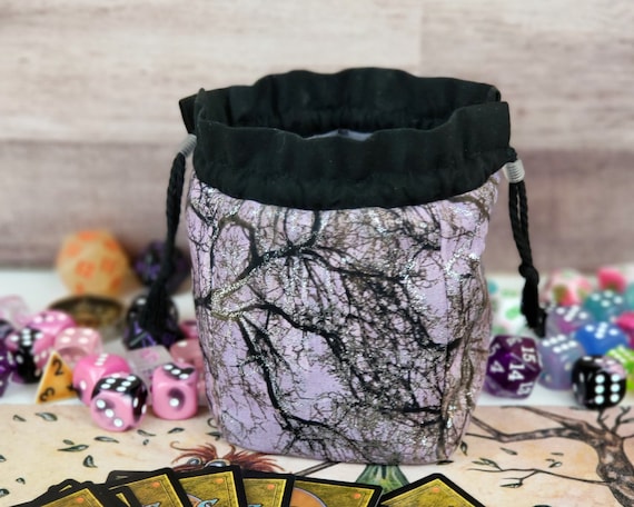 Dice bag with square bottom and drawstring, gift for MTG players, DnD accessory