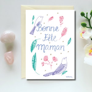 Carte de voeux Fête des Mères | Papeterie amour | Wish card bonne fête maman  | cadeau pour elle | idée cadeau | To the moon and back | Lune