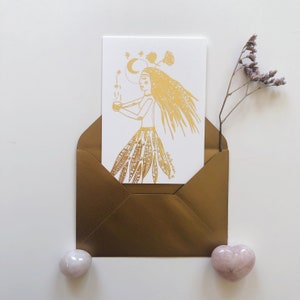 Carte postale céleste - dorée