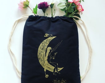 Sac à dos en coton biologique - Déesse et Lune