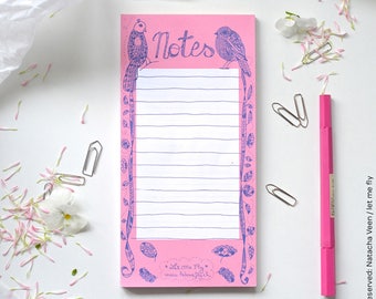 Bird notepad size 11 x 22 cm