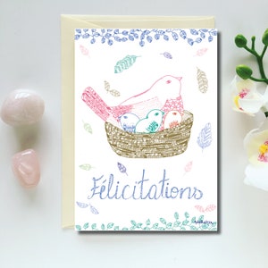 Carte de Naissance | Carte baby | Carte bébé | Carte de voeux | Carte annonce naissance | Drôle de nouveau bébé | Carte de grossesse | Carte