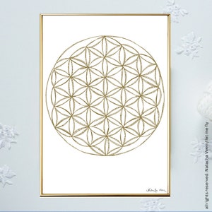 Flower of life | Flower of life screen-printing | Flower of life illustration | Christmas Gift | Yoga Mantra | Flower of life decoration