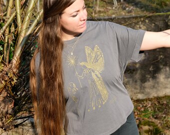 Gold Fairy tank top | fairy illustration | Winter Solstice | Summer Solstice | Yoga tank top | Fairy print | Gift for her