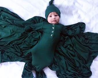 green baby swaddle