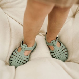 Kids Sage Green Matt Jelly Shoes - Kids Sage Jelly Shoes, Childrens Girl/Boy Green Jelly Shoes, Mint Jelly Shoes, Toddler Summer Shoes