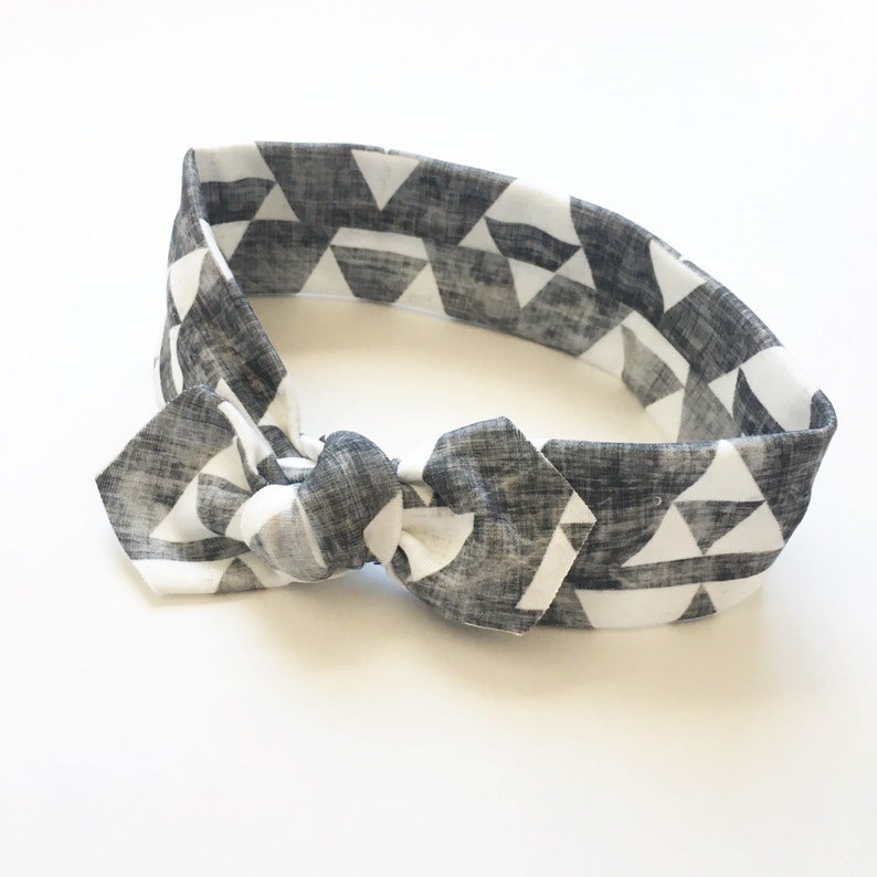 Boho Adorable ToddlerLittle Girl Head Wrap Organic Stone Grey Head Wrap Organic Baby Bow Grey Arrow Baby Head Wrap Bow Headband