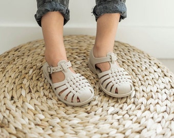Sand Matte Kids Jelly Shoes - Kids Taupe Jelly Shoes, Childrens Girl/Boy Tan Jelly Shoes, Sandy Cream Jelly Shoes, Toddler Summer Shoes
