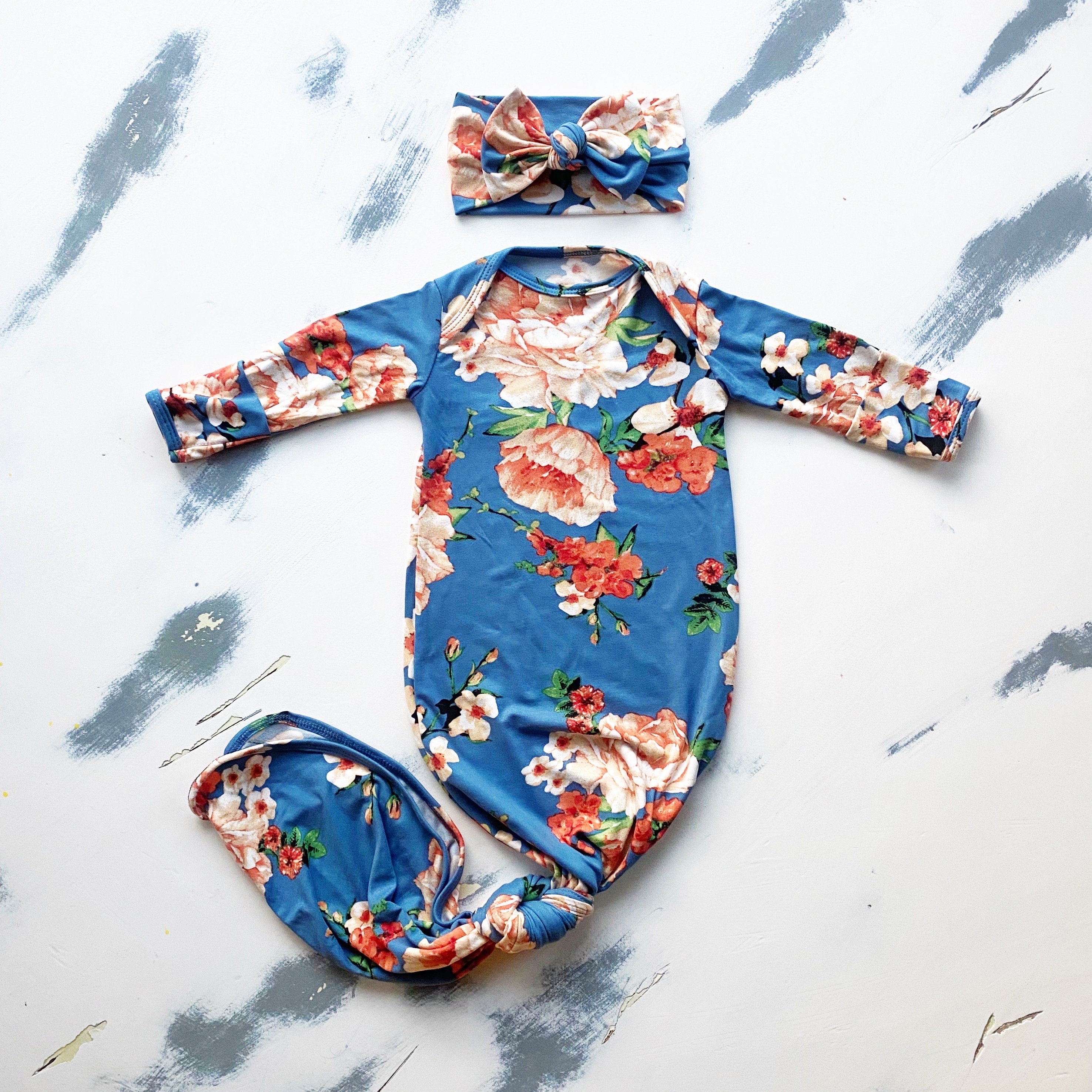 Floral baby gown hot sale