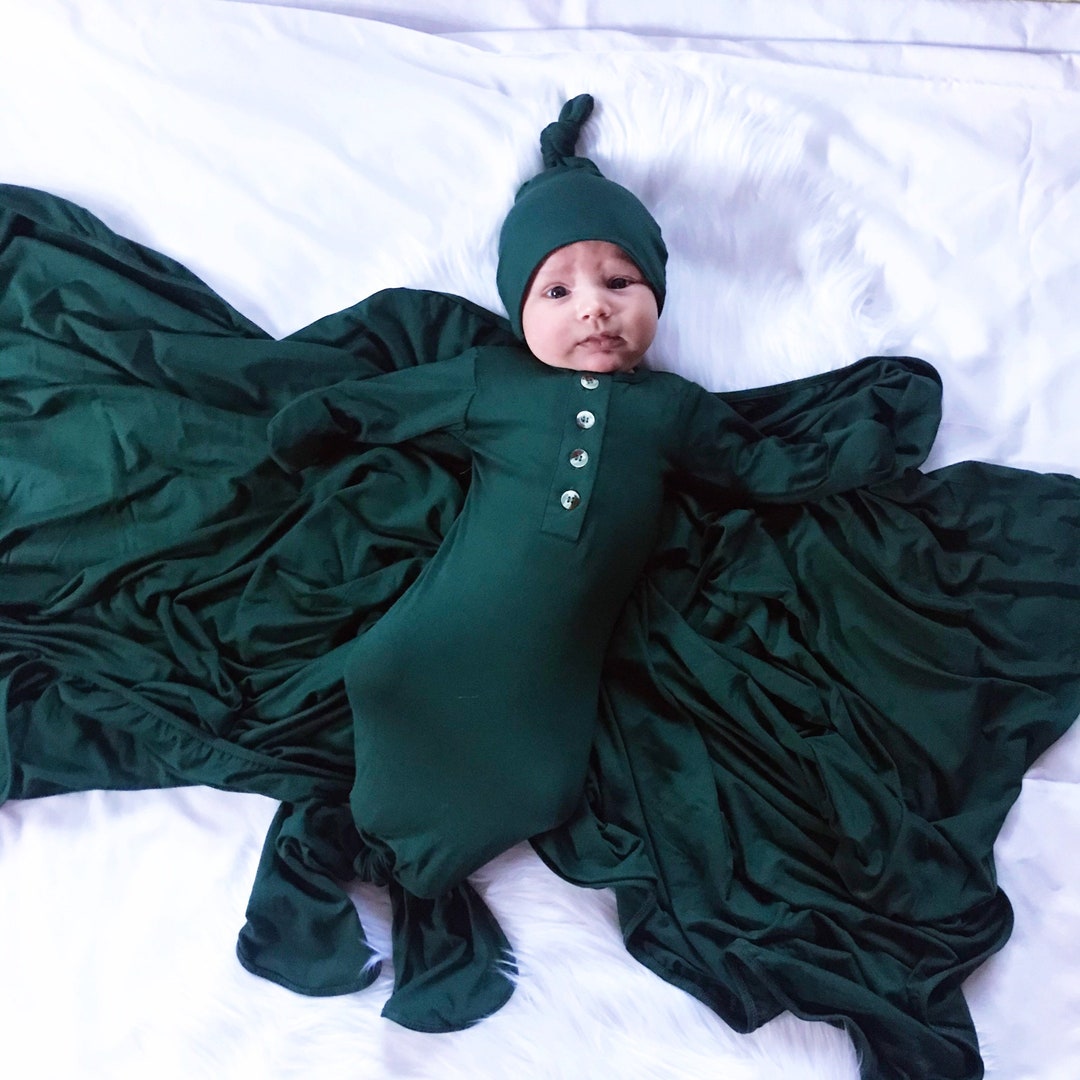 Hunter Green Complete Newborn Baby Bundle Hunter Green Baby Swaddle Set