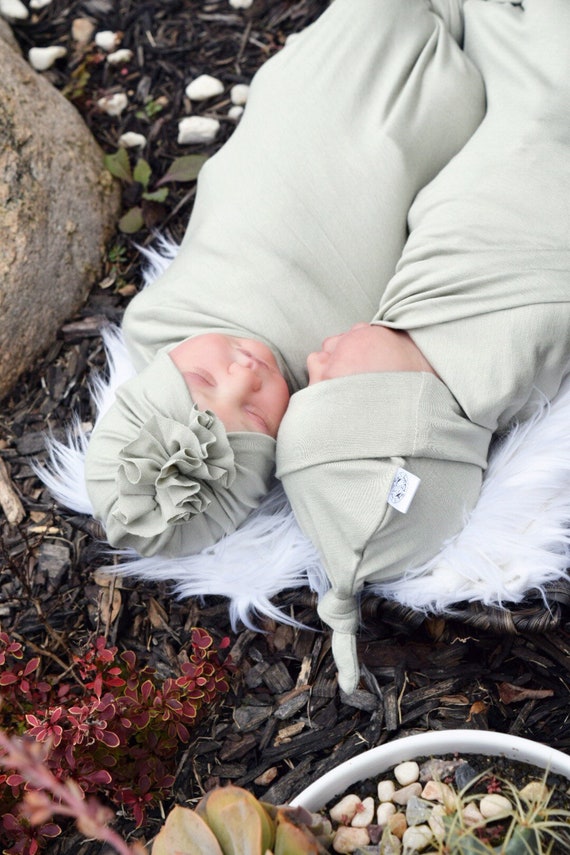 sage green swaddle
