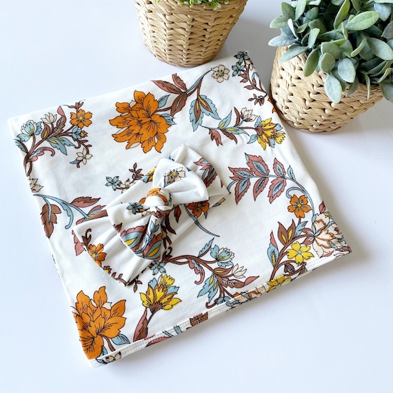 Vintage Wildflower Swaddle Set newborn Baby Girl Wildflower Floral