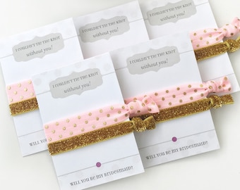 Will You Be My Bridesmaid Hair Ties, Bridesmaid Proposal, Bridesmaid Gift Ideas, Bridesmaid Card, Will You Help Me Tie the Knot Hair Ties