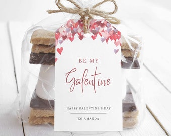 Printable Galentines Gift Tags, Galentines Day Favor Tags Template, Galentines Day Party Favor Tag, Editable DIGITAL DOWNLOAD - VH100