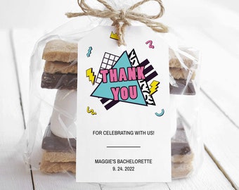 90s Party Favor Tags, Printable 90s Party Decorations, Back To The 90s, 90s Birthday Party Thank You, Party Like Its 1992, DIGITAL 90s100