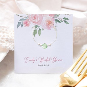 Wine Charm Bridal Shower Favors, Pink Floral Bridal Shower Decorations Wine Theme, Wedding Shower Gift Guest Thank You - FR100