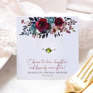 Wine Charm Bridal Shower Favors, Wine Tasting Bridal Shower Decorations Burgundy, Wine Theme Bridal Shower Gifts for Guests - BB100