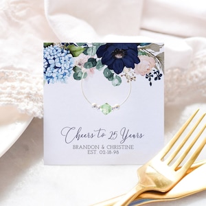 25th Anniversary Party Favors, Wine Charms, Wedding Anniversary Party Favors for Adults, Cheers to 25 Years, Thank You Guest Gift - MB100