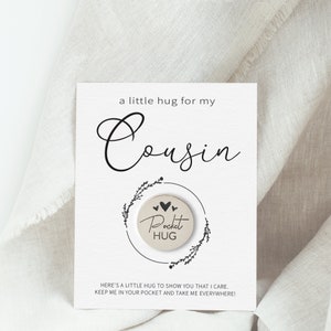 Cousin Gift, Pocket Hug Thinking Of You Gift for Cousin, Long Distance Family Cousin Vacation Gift, A Little Hug For My Cousin