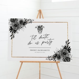 Halloween Bachelorette Party Welcome Sign Printable Template, Til Death Do Us Party, Gothic Bridal Shower Welcome Sign, DIGITAL - DA100
