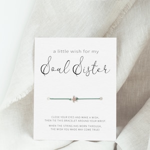 Bracelet faire un vœu âme soeur, cadeau âme soeur, bracelet d'amitié cadeau pense à vous, cadeau bracelet à breloques pour meilleure amie femme