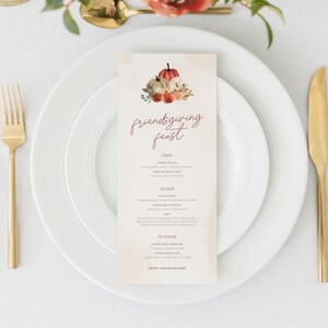 Friendsgiving Menu Template Friendsgiving Decor Friendsgiving