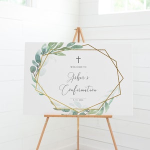 Confirmation Welcome Sign Template, Large Welcome Sign Printable, Boy ...