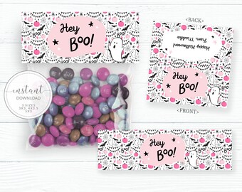Topper de bolsa imprimible de Halloween, Toppers de bolsa de golosinas de Halloween, favor de fiesta de Halloween para niños, etiqueta de regalo de truco o trato, DESCARGA DIGITAL CH100