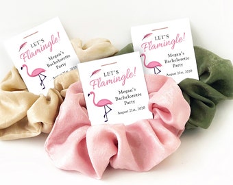 Flamingo Bachelorette Favors, Hair Scrunchie, Flamingo Bachelorette Party Favors, Let's Flamingle Bachelorette Party Supplies