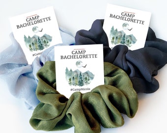 Camp Bachelorette Party Favors, Hair Scrunchies, Hiking Bachelorette Party Favor, Camp Bach Supplies, Mountain Bachelorette, Outdoor Bach