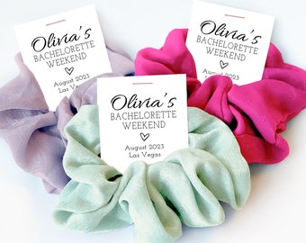 Personalized Bachelorette Weekend Favors, Hair Scrunchies, Bachelorette Party Favors, Las Vegas Bach Weekend Supplies, Bachelorette Gift