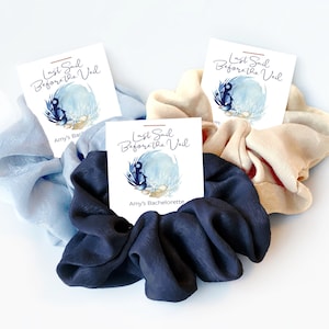 Nautical Bachelorette Party Favors, Hair Scrunchie Favors, Personalized Last Sail Before The Veil Bachelorette Favors, Sailing Bachelorette