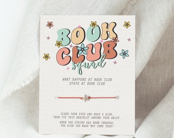 Book Club Squad Wish Bracelet, Book Club Gifts, Gift For Book Club, Bookish Gifts, What Happens At Book Club, Stays At Book Club