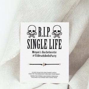 RIP Single Life Bachelorette, Wish Bracelet, Gothic Bachelorette Party Favors, Halloween Bachelorette Party, Til Death Do Us Party