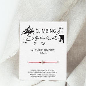 Rock Climbing Party Favors, Make A Wish Bracelet, Rock Climbing Gifts, Indoor Rock Climbing Birthday Party Favors, Rock Wall Climbing Party