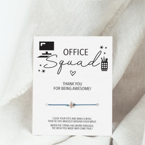Bracelet Faites un voeu, cadeaux de remerciement pour des collègues, remerciement pour un employé de bureau, cadeaux pour un ami de travail, carte de remerciement pour un employé de bureau